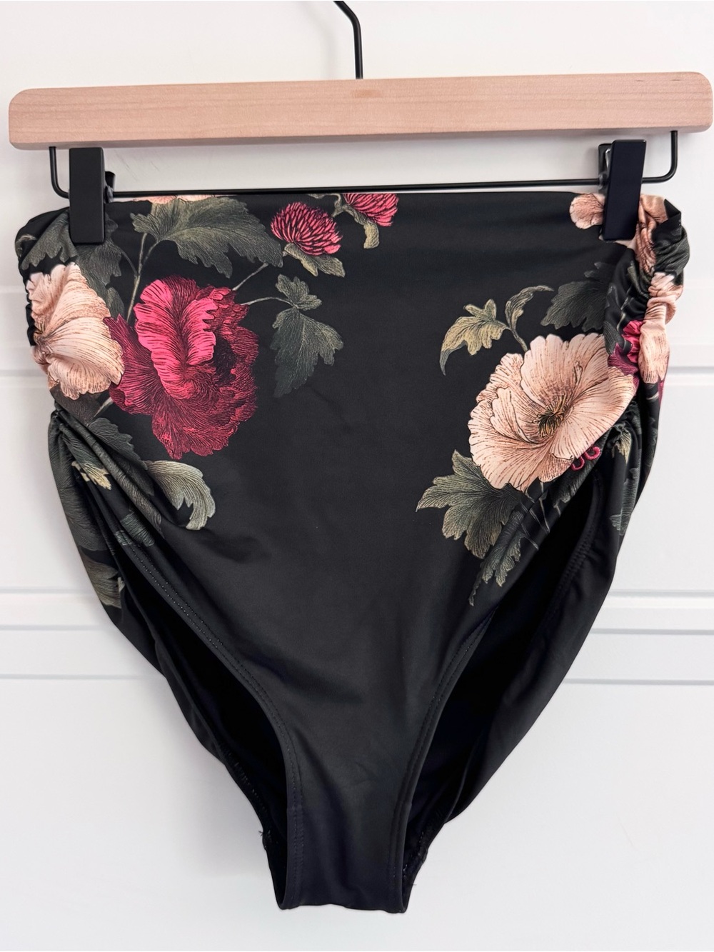 Albion Victoria Ruched High-Waisted Swim Bottoms, M